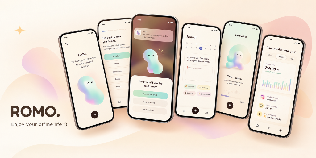 ROMO. — Digital Wellbeing App Case Study Showcase